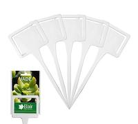 Elixir Gardens Plastic T-Shaped Labels | Plant, Pot & Flower Labelling | SL138 - SPH - White x 50