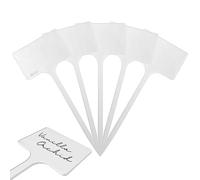 Elixir Gardens Plastic T-Shaped Labels | Plant, Pot & Flower Labelling | SL250 - White x 50