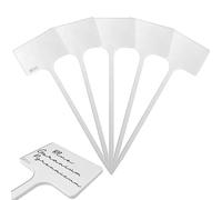 Elixir Gardens Plastic T-Shaped Labels | Plant, Pot & Flower Labelling | SL300 - White x 10