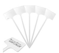 Elixir Gardens Plastic T-Shaped Labels | Plant, Pot & Flower Labelling | SL340 - White x 30
