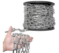 Elixir Gardens Premium Toughened Steel Chain 2.5-8mm Widths Various Lengths 1-30m Strong Heavy Duty Bright Zinc Plated Welded Links 2.5mm x 21m