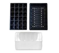 Elixir Gardens Propagator Seed Tray with Lid and 24 Cell insert | Standard Full Size Germination Seedling Starter with Drainage Holes | Also Available with 40 Cell inserts | QTY 2-50 | x 4