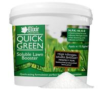 Elixir Gardens QuickGreen Soluble Urea Lawn Booster (46% Nitrogen) | 1kg- 25kg Weights | High-Nitrogen Grass & Turf Fertiliser/Feed (N.P.K:46-0-0) | 3kg Tub