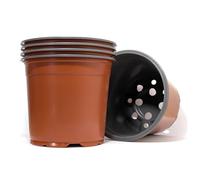 Elixir Gardens Recycled Plastic Thermoformed Seed Starting/Seedling & Cutting Nursery Plant Pots | Black/Terracotta | Various 13cm Terracotta x 20