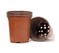 Elixir Gardens Recycled Plastic Thermoformed Seed Starting/Seedling & Cutting Nursery Plant Pots | Black/Terracotta | Various 9cm Terracotta x 50