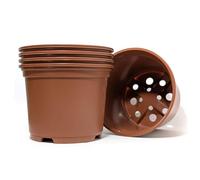 Elixir Gardens Recycled Plastic Thermoformed Seed Starting/Seedling & Cutting Nursery Plant Pots | Black/Terracotta | Various Sizes | 10.5cm Terracotta x 30