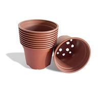 Elixir Gardens Recycled Plastic Thermoformed Seed Starting/Seedling & Cutting Nursery Plant Pots | Black/Terracotta | Various 10.5cm Terracotta x 500