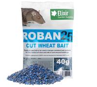 Elixir Gardens Roban 25 Mouse and Rat Poison | 40g Sachet x 04 | Cut Wheat Grain Bait | Quantities 1-60 Available | Vermin Rodent Pest Control