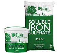 Elixir Gardens Soluble Sulphate of Iron 23% Fe Fertiliser | Lawn & Turf Treatment/Grass Green-Up | 500g-25kg Weights Available in Bags & Tubs | 1kg Bag | Makes up to 80 Litres of Liquid Feed