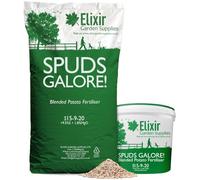 Elixir Gardens Spuds Galore Blended Potato Fertiliser/Plant Food | 15-9-20 +9.5% SO3 +1.8% MgO | 100g-25kg Available in Bag or Tub | Covers 3.5m² | 250g Bag