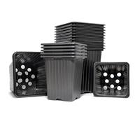 Elixir Gardens Square Recycled Plastic Re-Useable Plant, Seedling Nursery Pots | 7cm, (0.25L) / 9cm, (0.75L) / 11cm, 1L 7cm / (0.25L) x 200