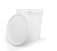 Elixir Gardens Strong Heavy Duty White Multi-Purpose Plastic Storage Containers Tubs Buckets with Lids | Available sizes 0.5, 1, 5, 10, 15, 25, 30 Litre| 1.0 Litre x 20