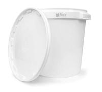 Elixir Gardens Strong Heavy Duty White Multi-Purpose Plastic Storage Containers Tubs Buckets with Lids | Available sizes 0.5, 1, 5, 10, 15, 25, 30 Litre| 30 Litre x 2