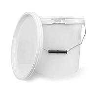 Elixir Gardens Strong Heavy Duty White Multi-Purpose Plastic Storage Containers Tubs Buckets with Lids | Available sizes 0.5, 1, 5, 10, 15, 25, 30 Litre| 15 Litre x 20