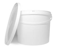 Elixir Gardens Strong Heavy Duty White Multi-Purpose Plastic Storage Containers Tubs Buckets with Lids | Available sizes 0.5, 1, 5, 10, 15, 25, 30 Litre| 10 Litre x 6