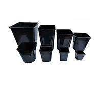 Elixir Gardens | Strong Square Black Recycled Plastic Hydroponic Pots | .25L / .75L / 1L / 2L / 3L / 4.5L / 5.5L / 11L Quantities 1-1000 | 0.75 Litre x 1000