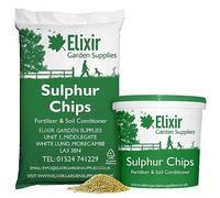 Elixir Gardens Sulphur Chips Pastilles Soil Acidity Fertiliser | Granular Alkaline Soil Amendment & Booster for Acidic & Ericaceous Plants | 4kg Bag