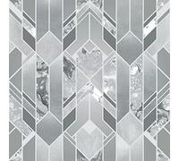 Elixir Geometric Marble Wallpaper Silver Muriva 167501