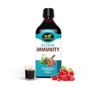 Elixir Immunity Herbal Liquid Vitamins Supplement - Black Elderberry, Vitamin C, B12, Cardamom & Calendula - Immune Support, Energy & Digestive Comfort - Vegan, Natural Fruit Flavour, 250ml