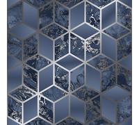 Elixir Marble Wallpaper Muriva Navy One Size