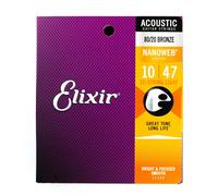 Elixir Nanoweb 80/20 Bronze 10-47 Acoustic Guitar Strings 12-String [11152]