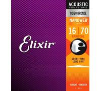 Elixir Strings 80/20 Bronze Acoustic Guitar Strings w NANOWEB Coating, Baritone (.016-.070)