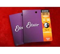 Elixir 16077 Phosphor Bronze 12-56 Acoustic Guitar Strings with NANOWEB Coating