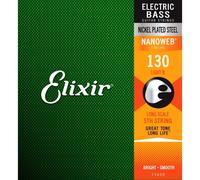 Elixir® Strings Nickel Plated Steel with NANOWEB® Coating, Custom Bass 5th String Single, Light B, Long Scale (.130)