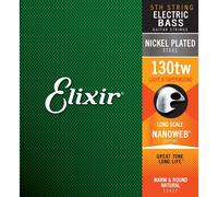 Elixir® Strings Nickel Plated Steel with NANOWEB® Coating, Custom Bass 5th String Single, Light B, Long Scale TaperWound (.130tw)