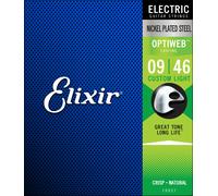 Elixir 19027 Electric Nickel Plated Steel Strings With Optiweb Coating, Blue, Custom Light ( .009 - .046)