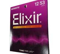 Elixir Nanoweb Phosphor Bronze 12-53 Acoustic Guitar Strings [16052]