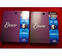 Elixir Polyweb 11025 acoustic guitar strings 11-52 custom light long life coated (2 PACKS)