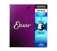 Elixir Polyweb 80/20 Bronze 13-56 Acoustic Guitar Strings [11100]