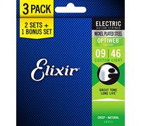 Elixir Strings 16551 Nickel Plated Steel Electric Guitar Strings with Optiweb Coating, Set of 3 Pieces