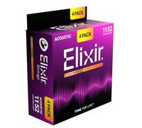Elixir® Strings 80/20 Bronze Acoustic Guitar Strings with NANOWEB® Technology, Custom Light (.011-.052) - Amazon Exclusive 4 Pack