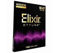 Elixir Strings, ATTUNE Acoustic Guitar Strings, Phosphor Bronze, Longest-Lasting Crisp and Clear Tone with Natural Feel, 6 String Set, Extra Light 10-47