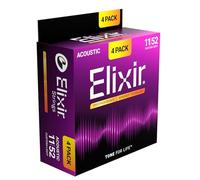 Elixir® Strings Phosphor Bronze Acoustic Guitar Strings with NANOWEB® Technology, Custom Light (.011-.052) - Amazon Exclusive 4 Pack