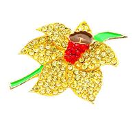 Elixir77UK Gold Colour Daffodil Flower Fashion Pin Brooch With Plain Crystals and Enamel UK SELLER