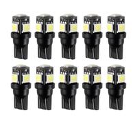 Elixvane T10 LED Car Bulb W5W Car Dome 5SMD 5050 License Plate Light 3000K Warm Light Replacement for Map Dome Courtesy Number Plate Dashboard Side Marker Light-10pcs
