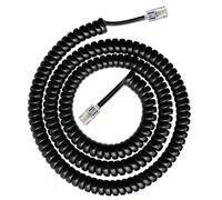 Elixvane Uncoiled Telephone Handset Cable, Anti-Tangle Landline Phone Cord Coiled Length 1.2 to 10 Feet RJ9 Plug to RJ9 Plug Extension Landline Wire with 4P4C Connectors for Office Home, Black