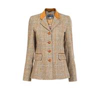 Eliz Scott Luxury Wool Ladies Harris Tweed® Jacket - Maggie - Light Brown Herringbone - Women's Smart Tailored, Button Down, V-Neckline Blazer - 14 UK