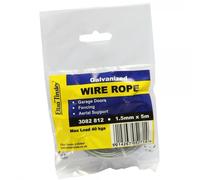 Eliza Tinsley 1.5mm Wire Rope Galvanised 5m Length (Pack of 10) 1.5mm Wire Rope Galvanised 5m Length (Pack of 10)