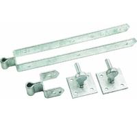 Eliza Tinsley 12-inch Galvanised Double Strap Plate Field Gate Hinge Set