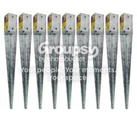 Eliza Tinsley 3 X Fence Post Holder Support Drive Down Spike Galvanised For 50mm X 50mm Posts, 450mm Spike (2" X 18") Swiftpost, Pack Of 3