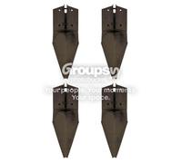 Eliza Tinsley 4 X Fence Repair Post Holder Support Drive Down Spike Clamp Grip Brown For 100mm X 100mm (4") Posts, Swiftpost, Pack Of 4