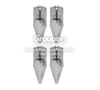 Eliza Tinsley 4 X Fence Repair Post Holder Support Drive Down Spike Clamp Grip Galvanised For 75mm X 75mm (3") Posts, Swiftpost, Pack Of 4