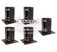 Eliza Tinsley 5 X Fence Post Holder Support Bolt Down Shoe Anchor Clamp Grip Brown For 90mm X 90mm Posts (3.5") Swiftpost, Pack Of 5