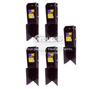Eliza Tinsley 5 X Fence Post Holder Support Concrete In Shoe Anchor Clamp Grip Brown For 75mm X 75mm Posts (3") Swiftpost, Pack Of 5