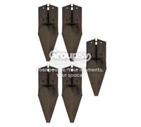 Eliza Tinsley 5 X Fence Repair Post Holder Support Drive Down Spike Clamp Grip Brown For 100mm X 100mm (4") Posts, Swiftpost, Pack Of 5