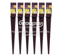 Eliza Tinsley 6 X Fence Post Holder Support Drive Down Spike Brown For 50mm X 50mm Posts, 450mm Spike (2" X 18") Swiftpost, Pack Of 6
